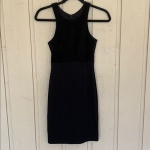 Bailey 44 black suede accent dress
